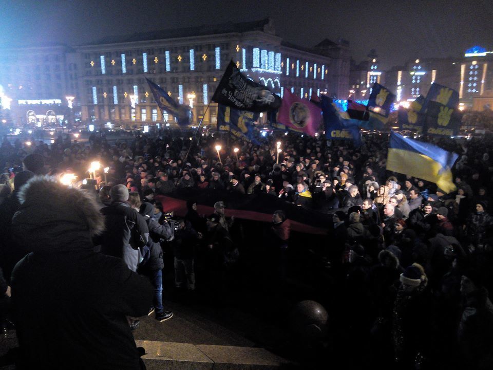 В Киеве националисты провели факельное шествие в честь дня рождения Бандеры. Фоторепортаж