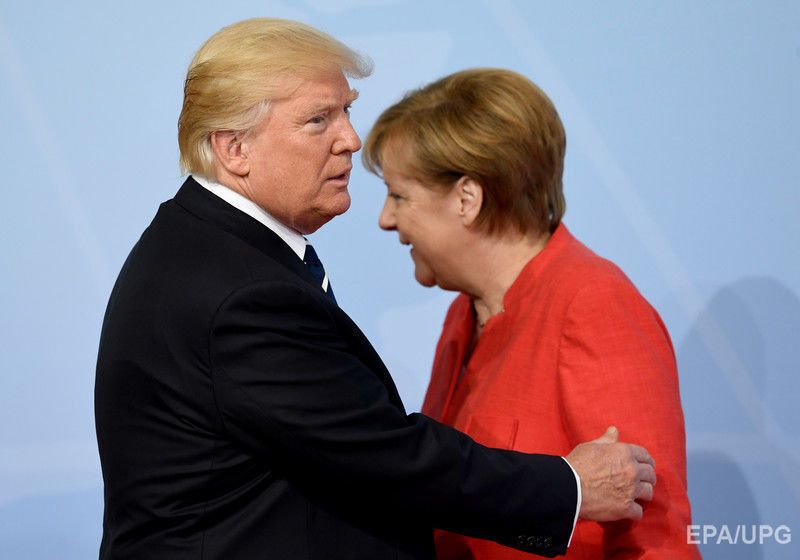 Президент США Дональд Трамп и канцлер Германии Ангела Меркель