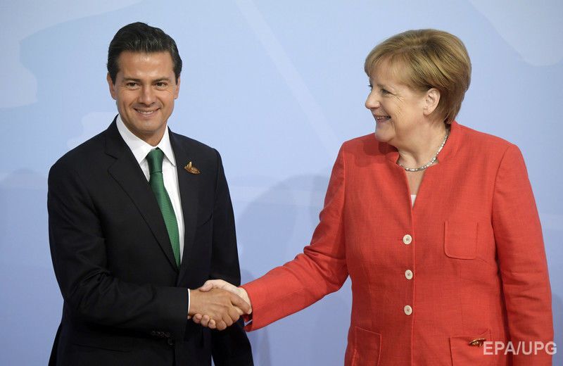 Президент Мексики Энрике Пена Ньето и канцлер Германии Ангела Меркель