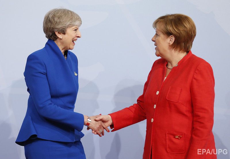 Премьер-министр Великобритании Тереза Мэй и канцлер Германии Ангела Меркель