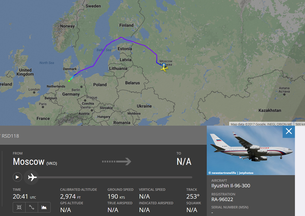 Скриншот: flightradar24.com
