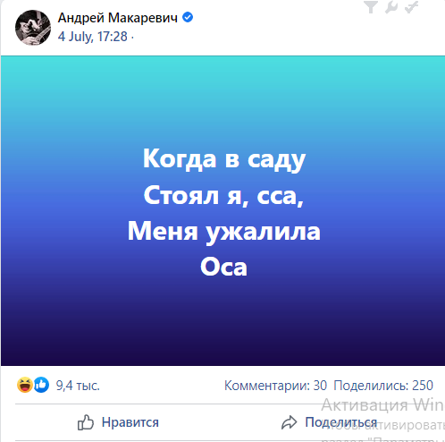 Скриншот: Андрей Макаревич / Facebook