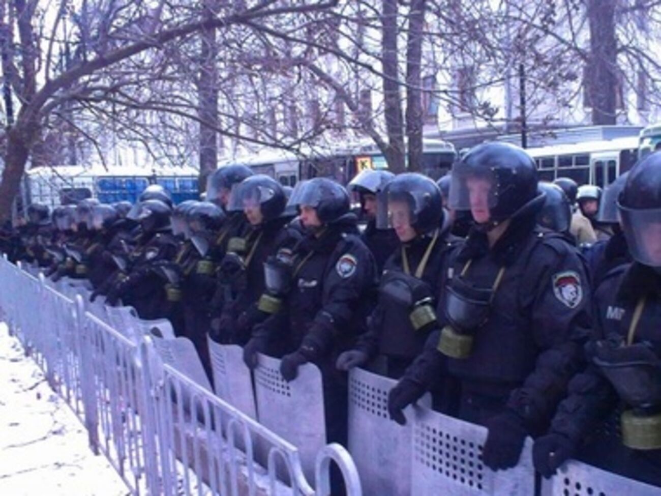 Одно из оцеплений в центре Киева