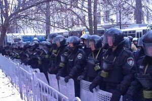 Одно из оцеплений в центре Киева