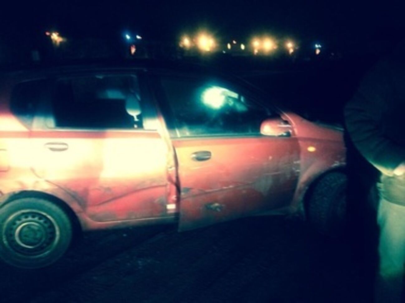 Машина Черновол после нападения