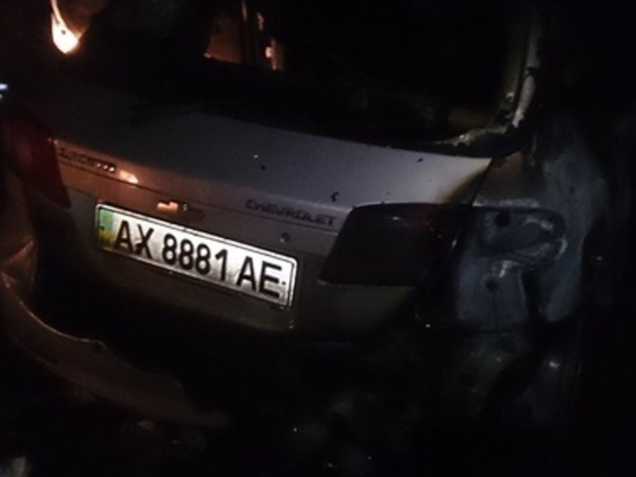 Сгоревший автомобиль активиста