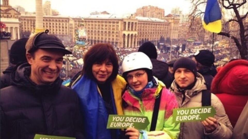 Ребекка Хармс на Евромайдане