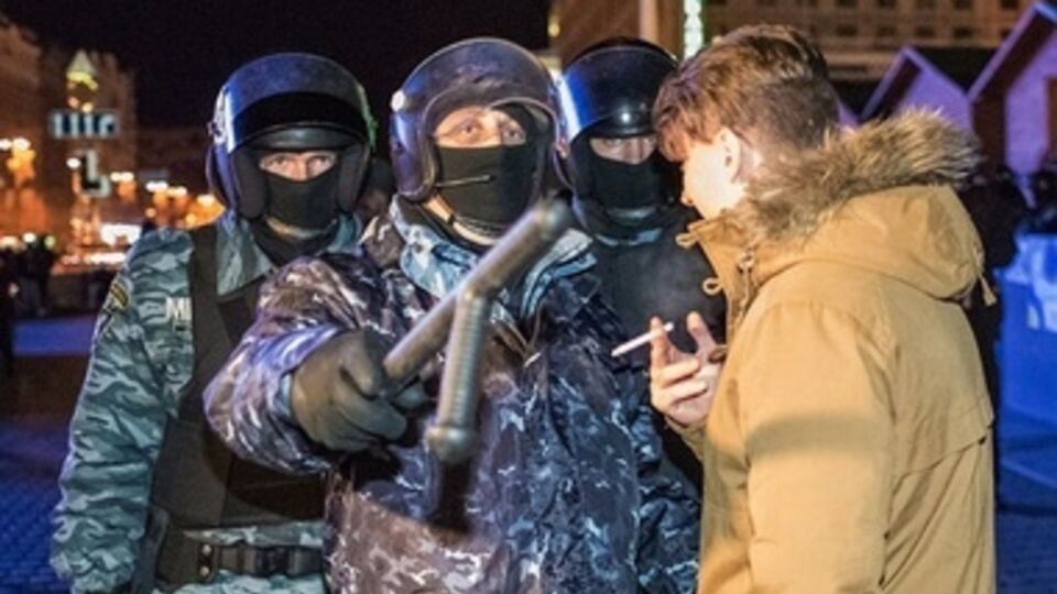 Один из командиров беркутовцев. Майдан, 30 ноября