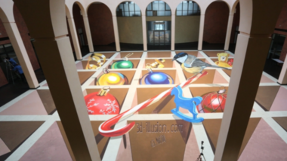 В Киеве появился рекордный 3D-рисунок. Фоторепортаж