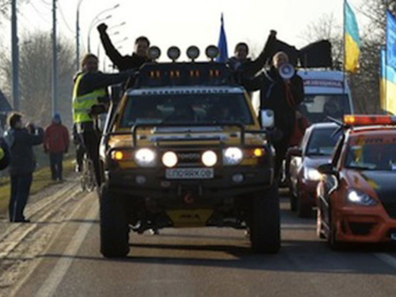 Автопробег к резиденции Президента Украины