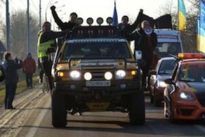 Автопробег к резиденции Президента Украины