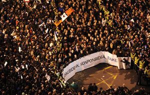 Протесты басков в Бильбао