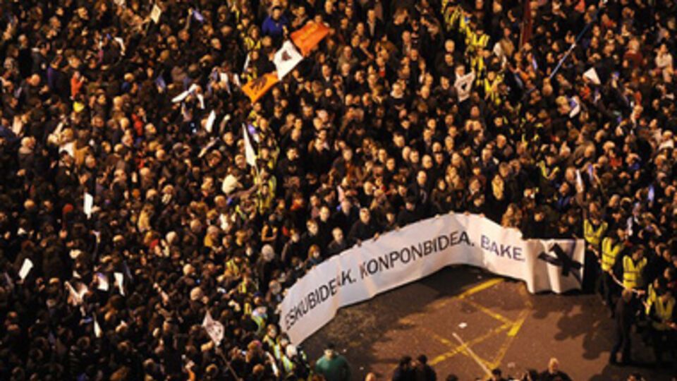 Протесты басков в Бильбао
