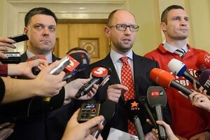Олег Тягнибок, Арсений Яценюк и Виталий Кличко