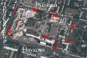 Схема блокирования военной части во Львове