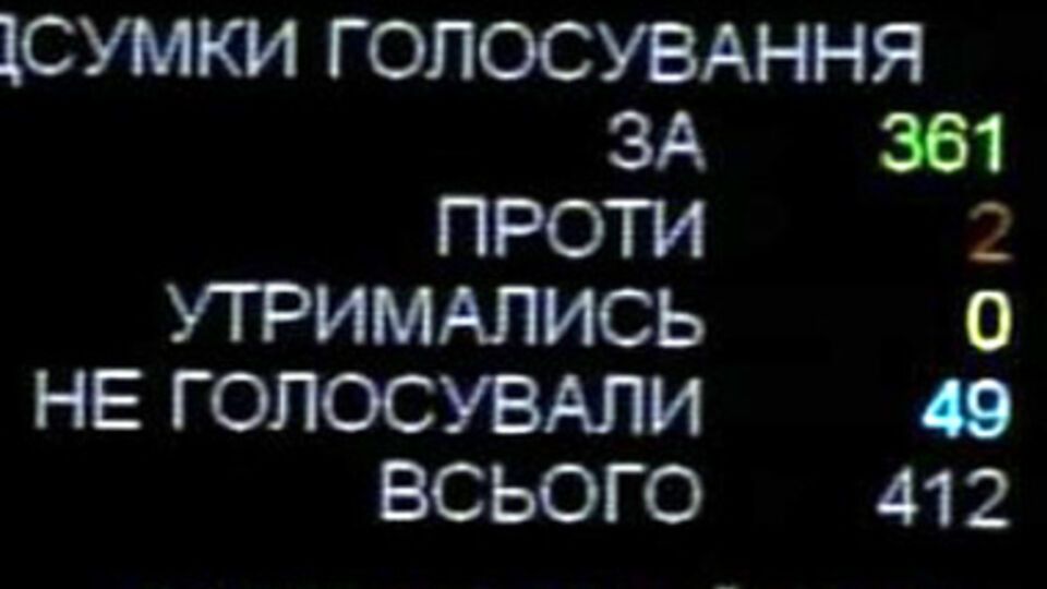 Против отмены скандальных закон проголосовали двое