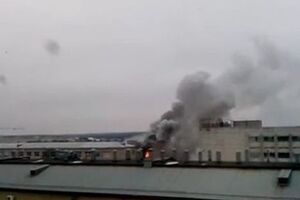 Пожар на заводе в Харькове