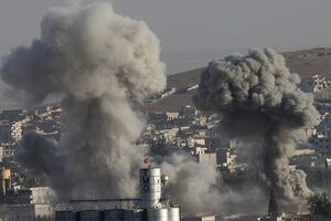 Кобан окутан клубами черного дыма