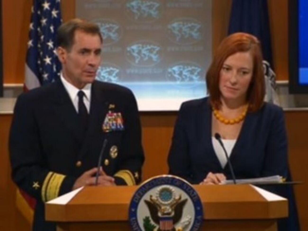 Джон Кирби и спикер Госдепартамента Джейн Псаки