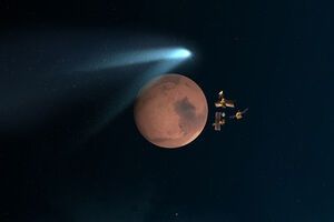 Комета пролетела очень близко к Марсу