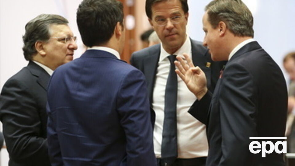 Президент Еврокомиссии, а также лидеры Италии, Голландии и Британии на саммите в Брюсселе