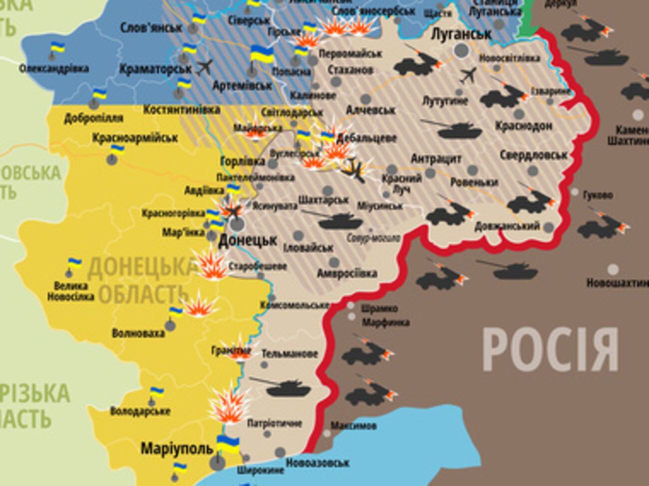 Карта АТО по состоянию на 29 октября