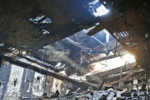 Кинотеатр "Жовтень" в Киеве сильно обгорел