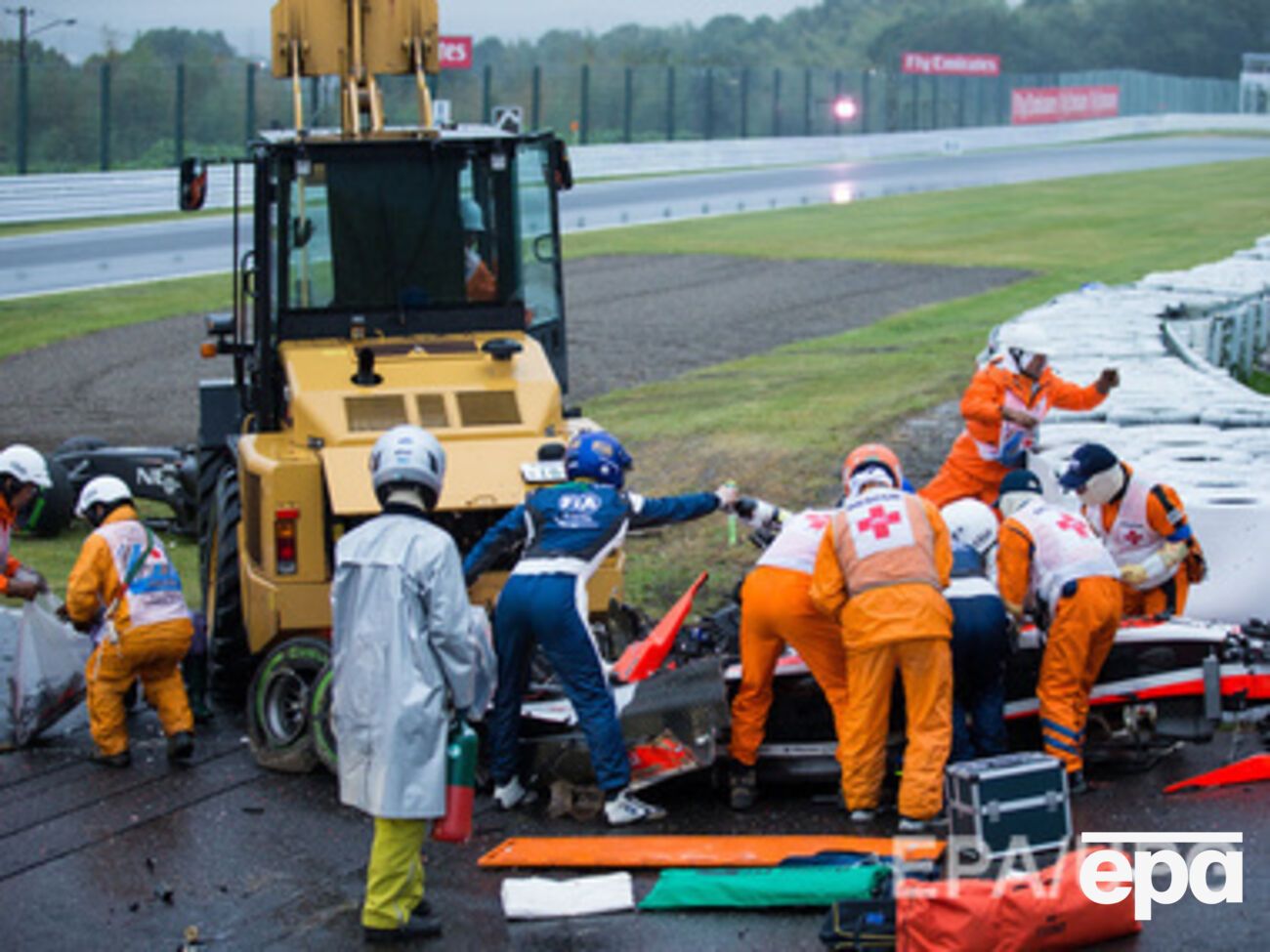 Бьянки вылетел с трассы и врезался в трактор