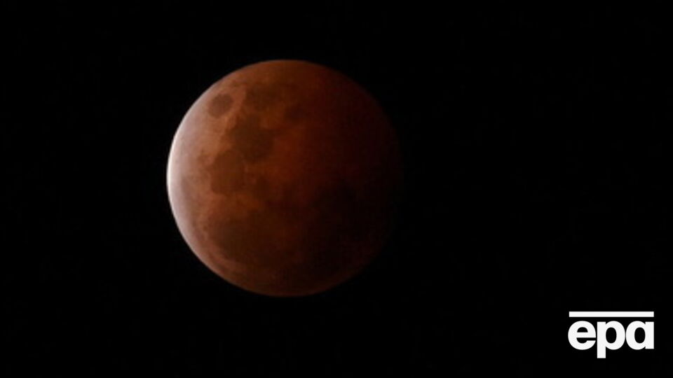 Moon during an eclipse is highlighted in purple color