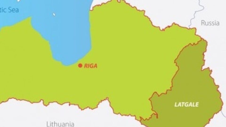 Латгалия на карте Латвии