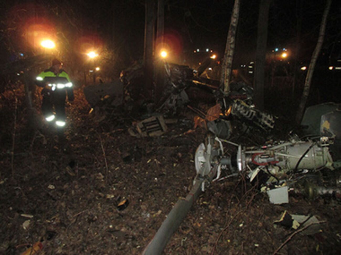 Место крушения вертолета