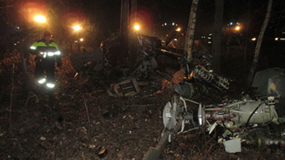 Место крушения вертолета