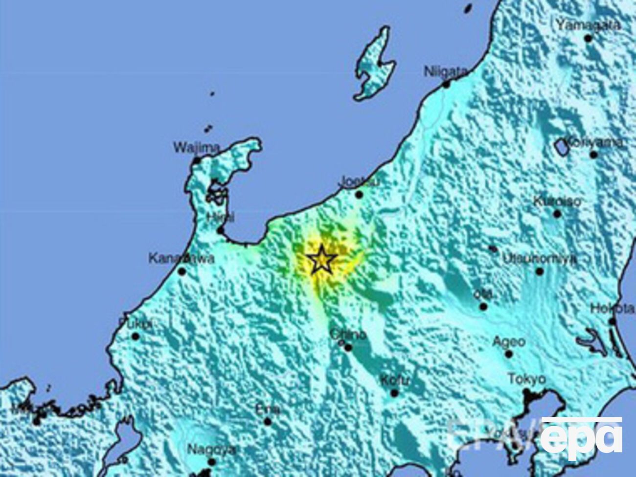 Землетрясение произошло в центральной части Японии