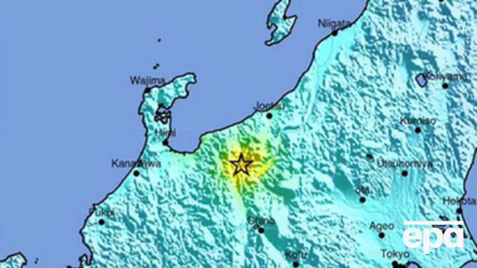 Землетрясение произошло в центральной части Японии