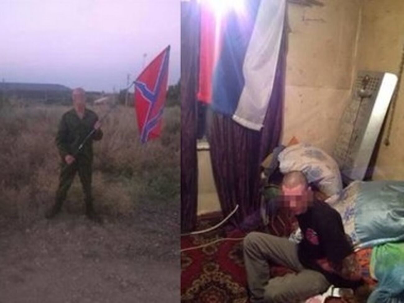 Во время обысков у задержанного нашли оружие и флаги боевиков