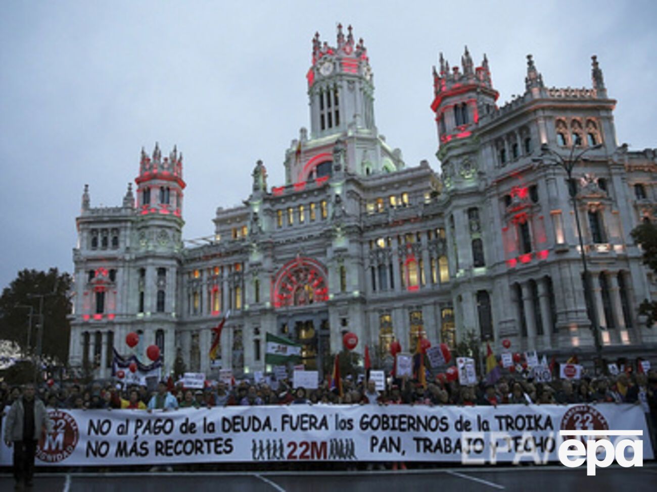Антиправительственная демонстрация в Мадриде