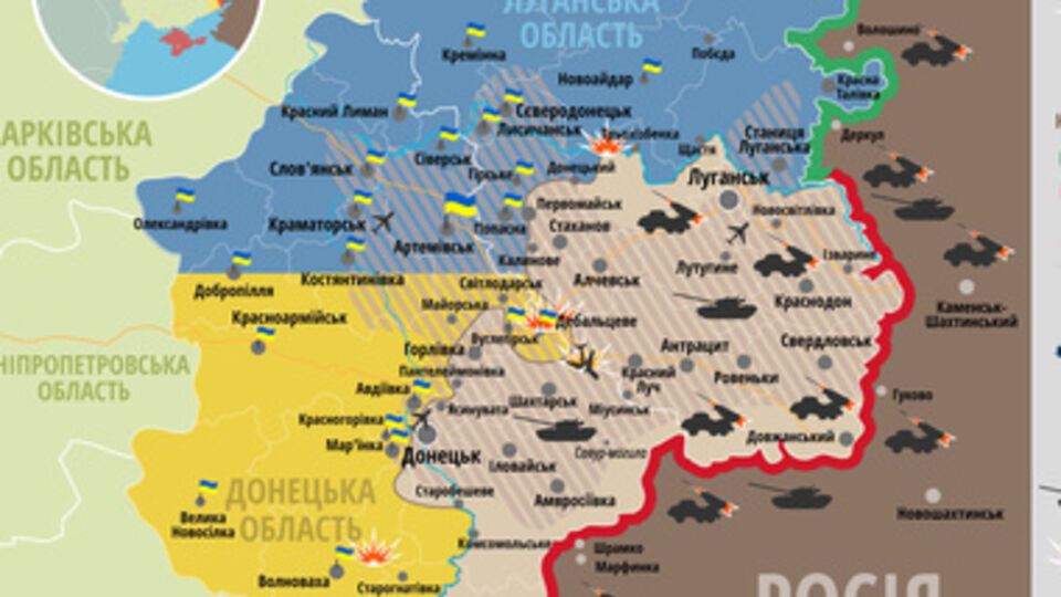 За первую половину дня террористы 8 раз обстреляли позиций украинских войск