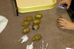 Гранаты, которые сотрудники МВД нашли у жителя Красноармейска