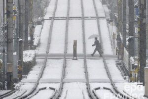 Японию накрыли снегопады