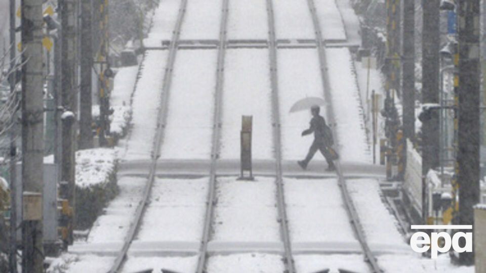 Японию накрыли снегопады