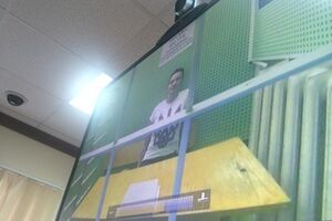 Савченко общается с судьями по видеосвязи