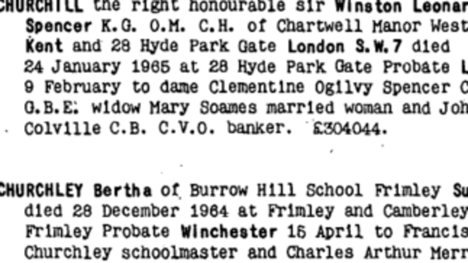 Скриншот завещания Черчилля