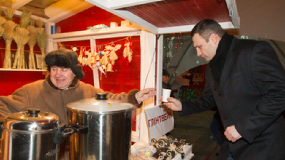 Кличко приехал на Софийскую площадь под Новый год