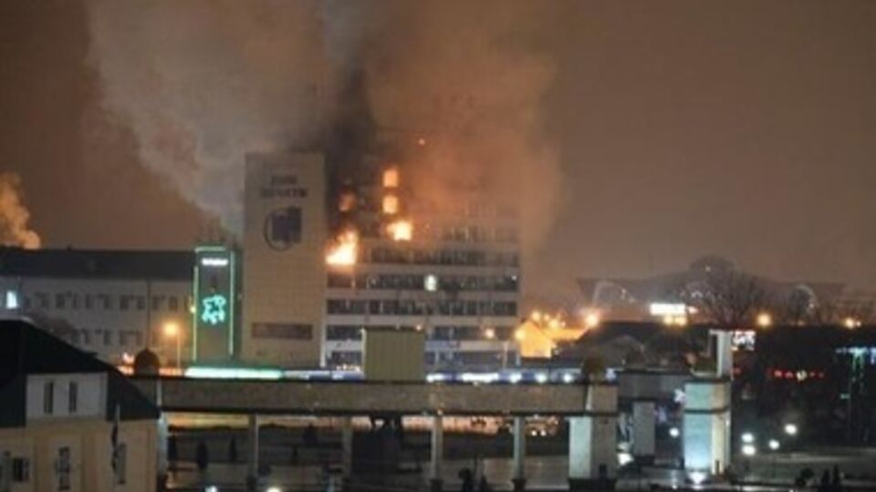 В здании Дома печати начался пожар