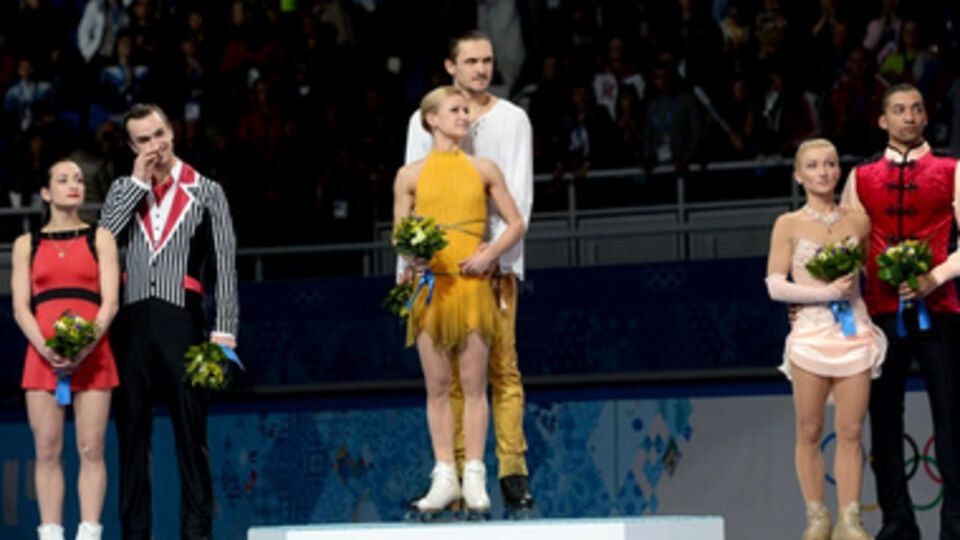 Российские фигуристы на пьедестале в Сочи