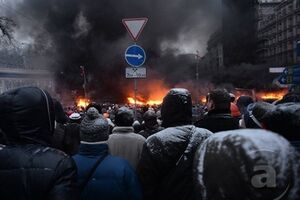 Активное противостояние началось на улице Грушевского в январе 2014 года