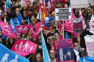 Париж, демонстрация в защиту традиционной семьи