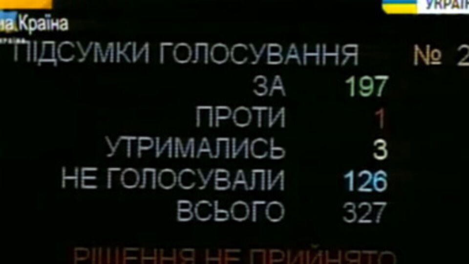 В Верховной Раде не хватило голосов для отставки Тенюха
