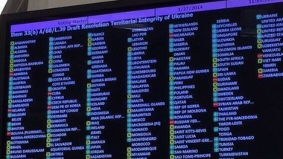 Армения и Беларусь голосовали против резолюции о территориальной целостности Украины