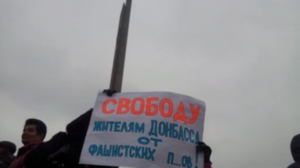 Под российскими флагами дончане митингуют против правительства